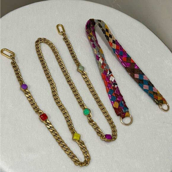 Colorful Woven Leather Handmade Kisslock Metal Frame Handbag, Multi Use Style - Picture 15 of 16